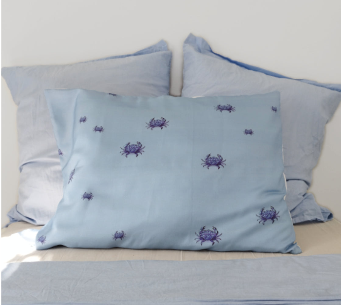 Crystal Crab Silk Pillow Sham